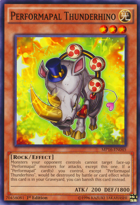 Performapal Thunderhino [MP16-EN045] Common | Odin's Place