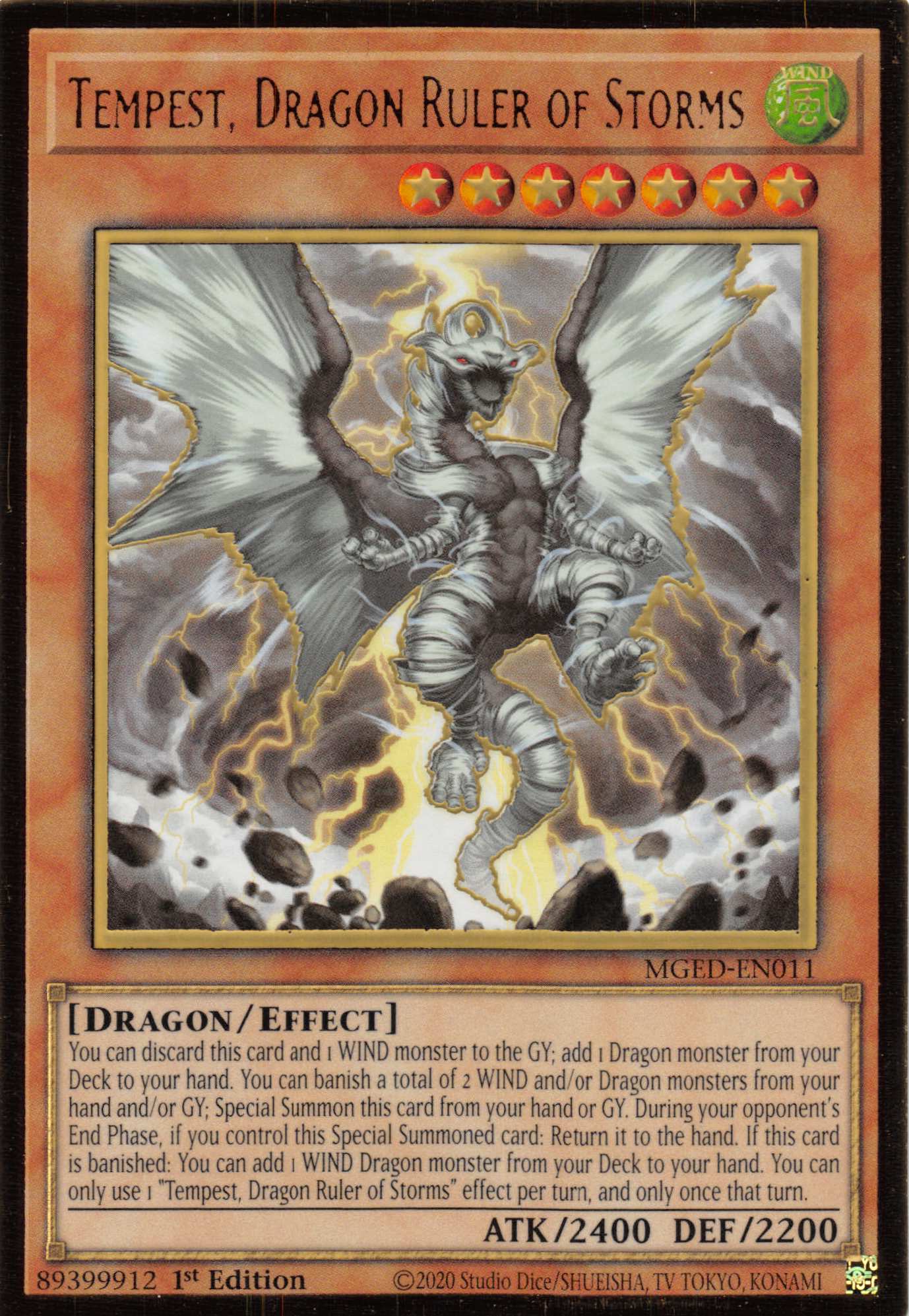 Tempest, Dragon Ruler of Storms [MGED-EN011] Gold Rare | Odin's Place