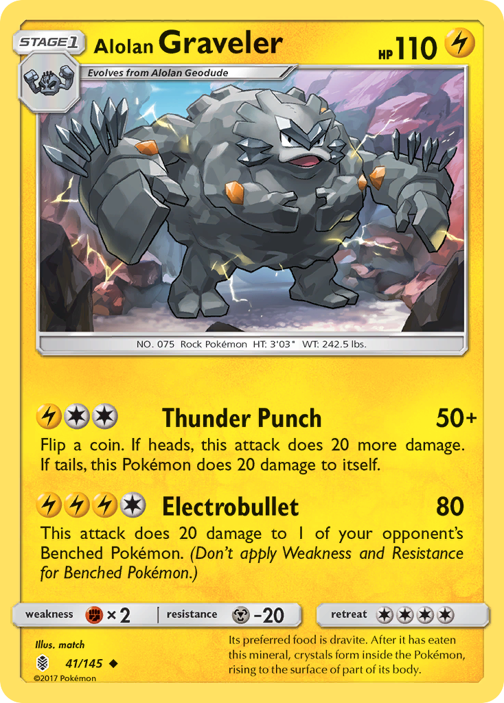 Alolan Graveler (41/145) [Sun & Moon: Guardians Rising] | Odin's Place