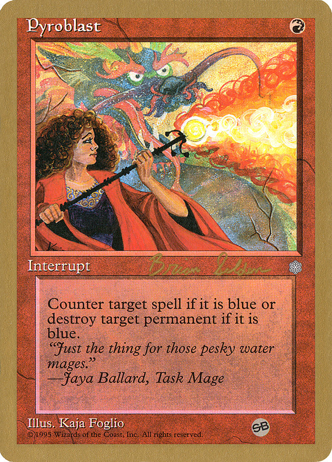 Pyroblast (Brian Selden) (SB) [World Championship Decks 1998] | Odin's Place