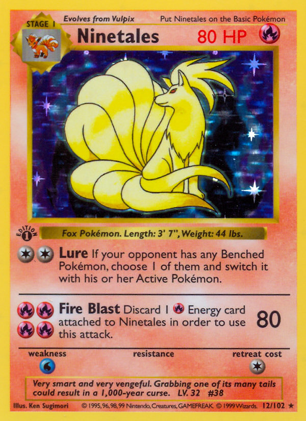 Ninetales (12/102) (Shadowless) [Base Set 1st Edition] | Odin's Place