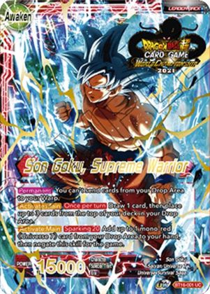 Son Goku // Son Goku, Supreme Warrior (2021 Championship 1st Place) (BT16-001) [Tournament Promotion Cards] | Odin's Place