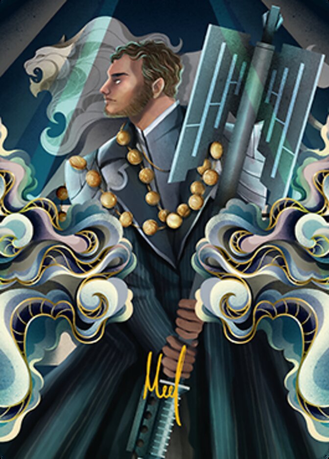 Rafiq of the Many Art Card (Gold-Stamped Signature) [Streets of New Capenna Art Series] | Odin's Place