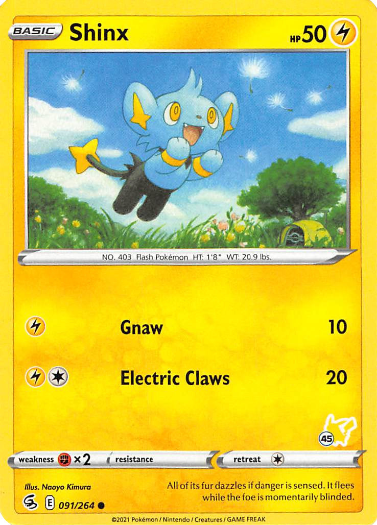 Shinx (091/264) (Pikachu Stamp #45) [Battle Academy 2022] | Odin's Place