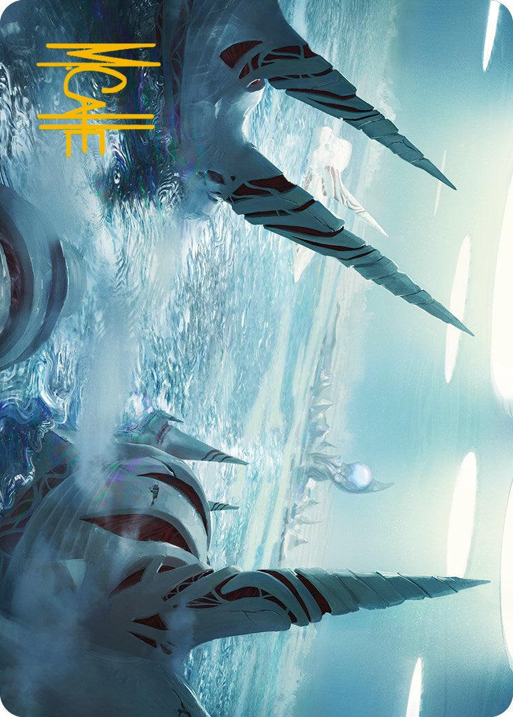 Seachrome Coast Art Card (Gold-Stamped Signature) [Phyrexia: All Will Be One Art Series] | Odin's Place