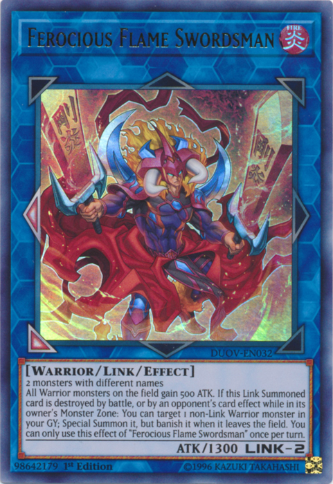 Ferocious Flame Swordsman [DUOV-EN032] Ultra Rare | Odin's Place