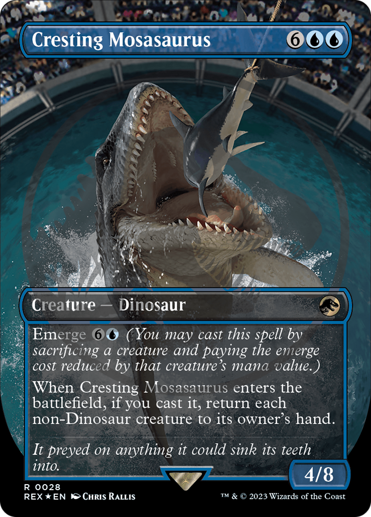 Cresting Mosasaurus (Emblem) (Borderless) [Jurassic World Collection Tokens] | Odin's Place