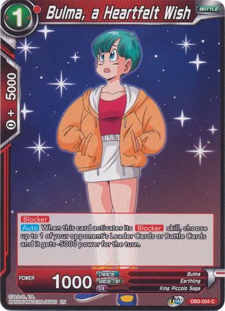 Bulma, a Heartfelt Wish (DB3-004) [Giant Force] | Odin's Place