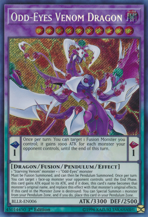 Odd-Eyes Venom Dragon [BLLR-EN006] Secret Rare | Odin's Place