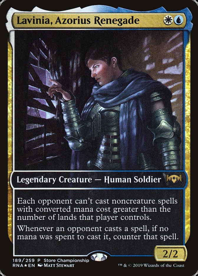 Lavinia, Azorius Renegade (189) (Store Championship) (Full Art) [Ravnica Allegiance Promos] | Odin's Place