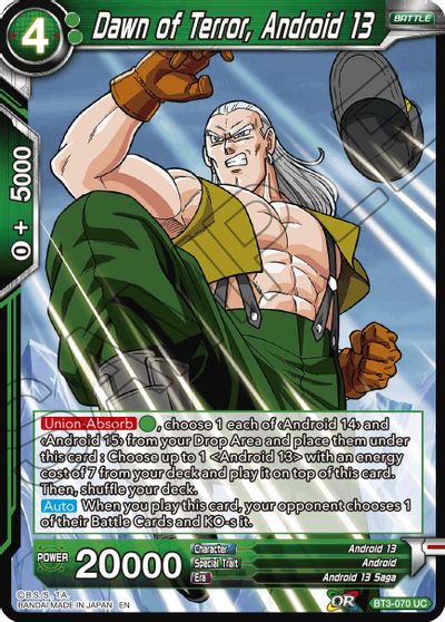 Dawn of Terror, Android 13 (Reprint) (BT3-070) [Battle Evolution Booster] | Odin's Place