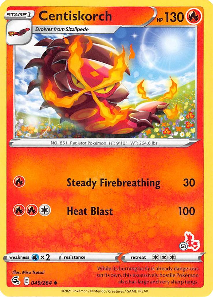 Centiskorch (49/264) (Cinderace Stamp #51) [Battle Academy 2022] | Odin's Place