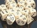 Chessex Opaque Poly Set Ivory/Black Poly 7 Set | Odin's Place