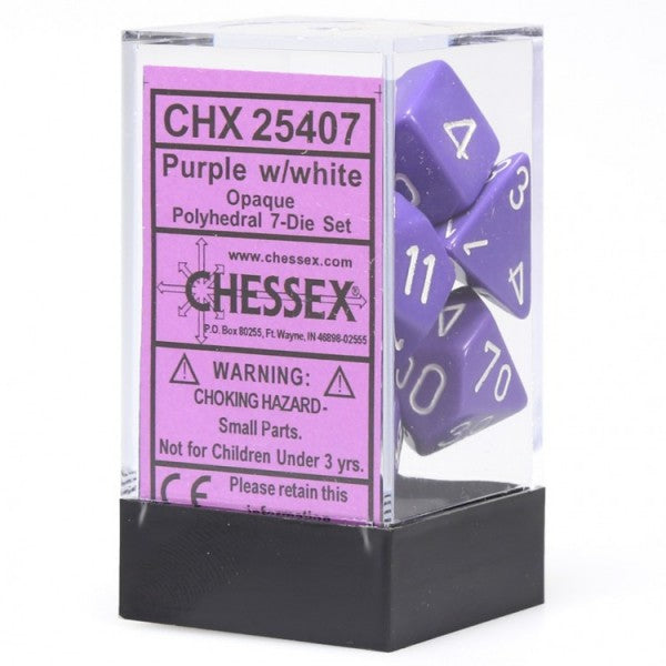 Chessex Opaque Poly Set Purple/White | Odin's Place