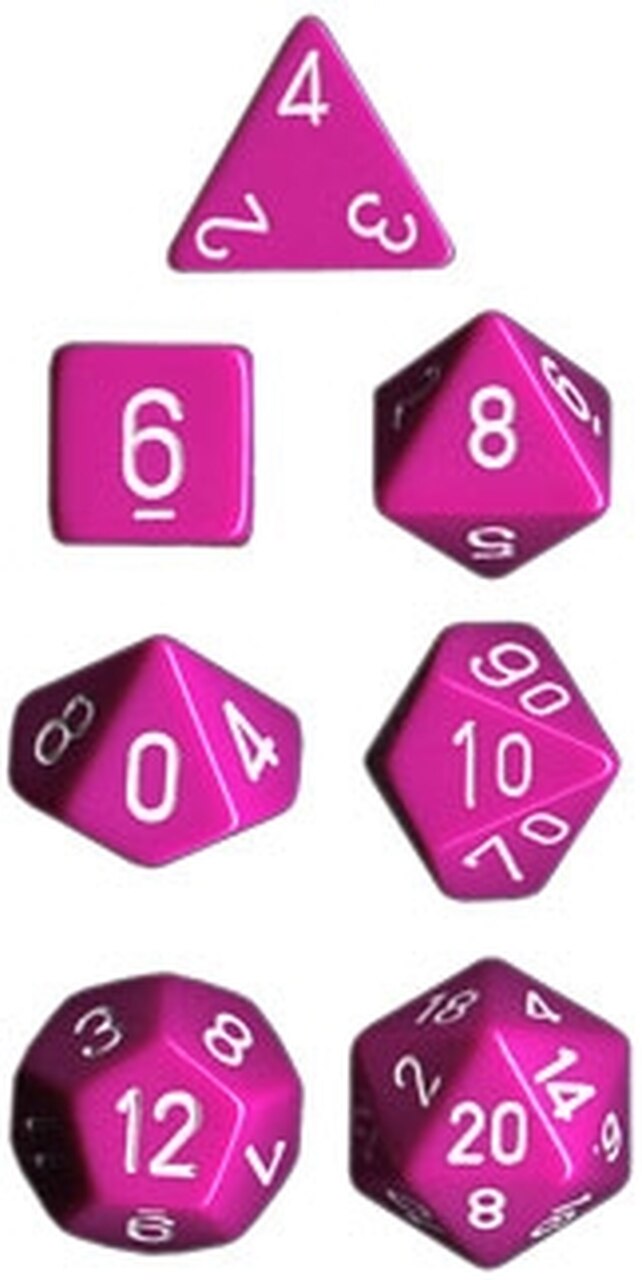 Chessex Opaque Poly Set Light Purple/White Poly 7 Set | Odin's Place