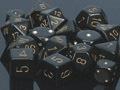 Chessex Opaque Poly Set Black/Gold Poly 7 Set | Odin's Place