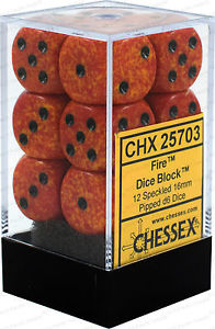 Chessex Speckled 16mm D6 Fire 12 ct | Odin's Place