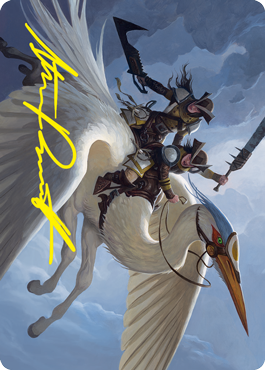 Gryffwing Cavalry Art Card (Gold-Stamped Signature) [Innistrad: Crimson Vow Art Series] | Odin's Place
