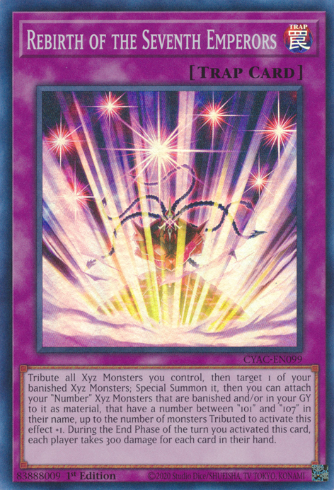 Rebirth of the Seventh Emperors [CYAC-EN099] Super Rare | Odin's Place