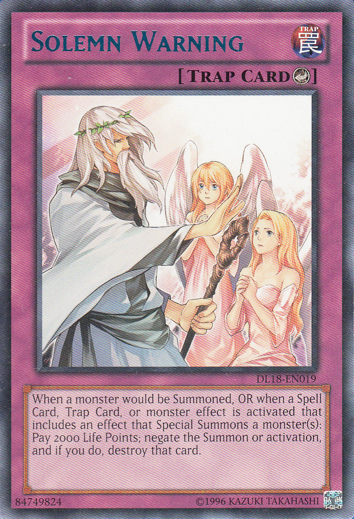 Solemn Warning (Blue) [DL18-EN019] Rare | Odin's Place