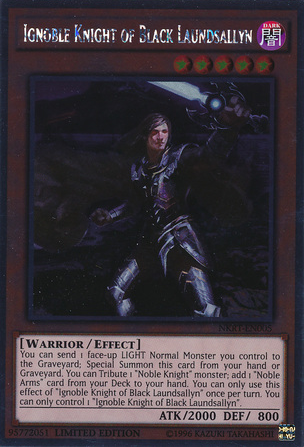 Ignoble Knight of Black Laundsallyn [NKRT-EN005] Platinum Rare | Odin's Place