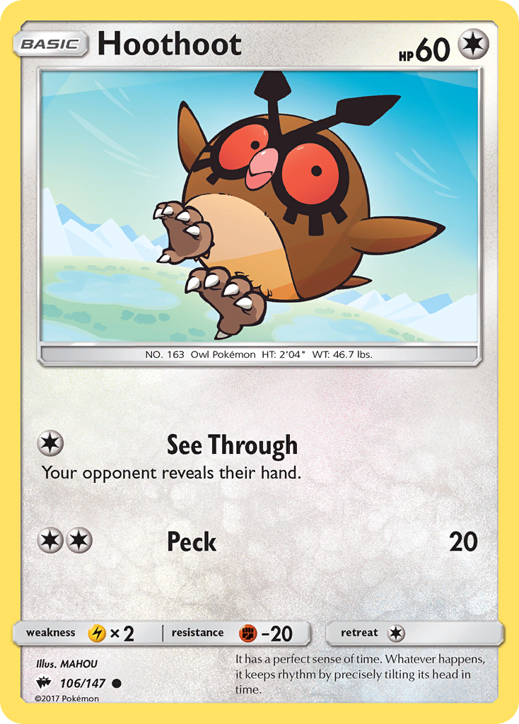 Hoothoot (106/147) [Sun & Moon: Burning Shadows] | Odin's Place