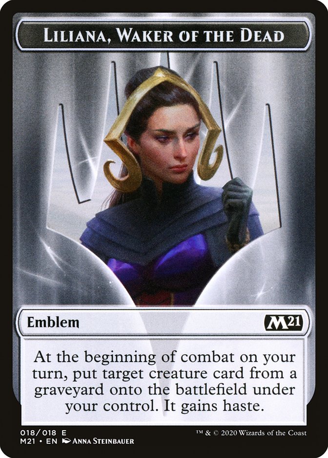 Liliana, Waker of the Dead Emblem [Core Set 2021 Tokens] | Odin's Place