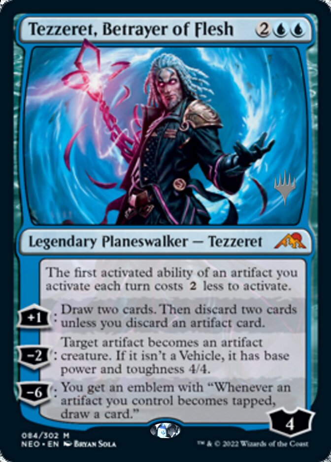 Tezzeret, Betrayer of Flesh (Promo Pack) [Kamigawa: Neon Dynasty Promos] | Odin's Place