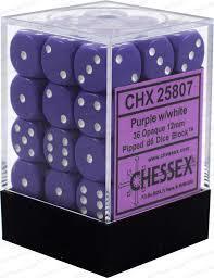 Chessex Opaque 12mm D6 Purple/White | Odin's Place