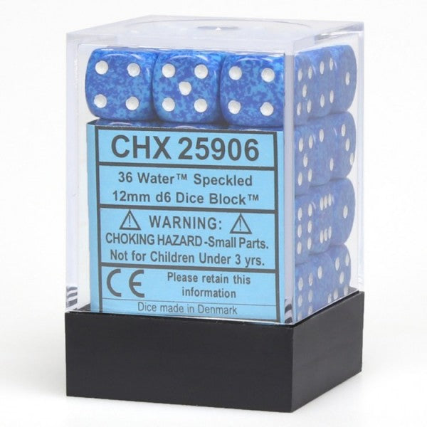 Chessex Water Elemental 12mm D6 Dice Block 36 ct | Odin's Place