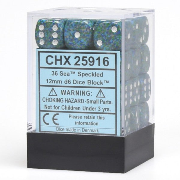 Chessex Speckled Sea 12mm D6 Block 36 ct | Odin's Place