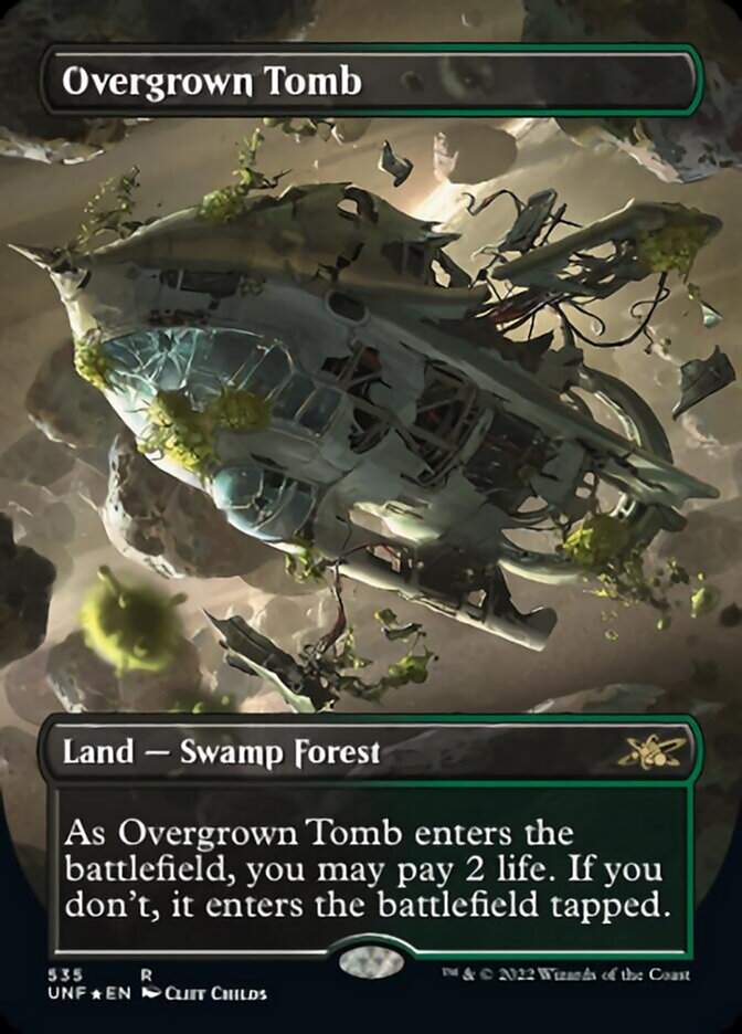 Overgrown Tomb (Borderless) (Galaxy Foil) [Unfinity] | Odin's Place