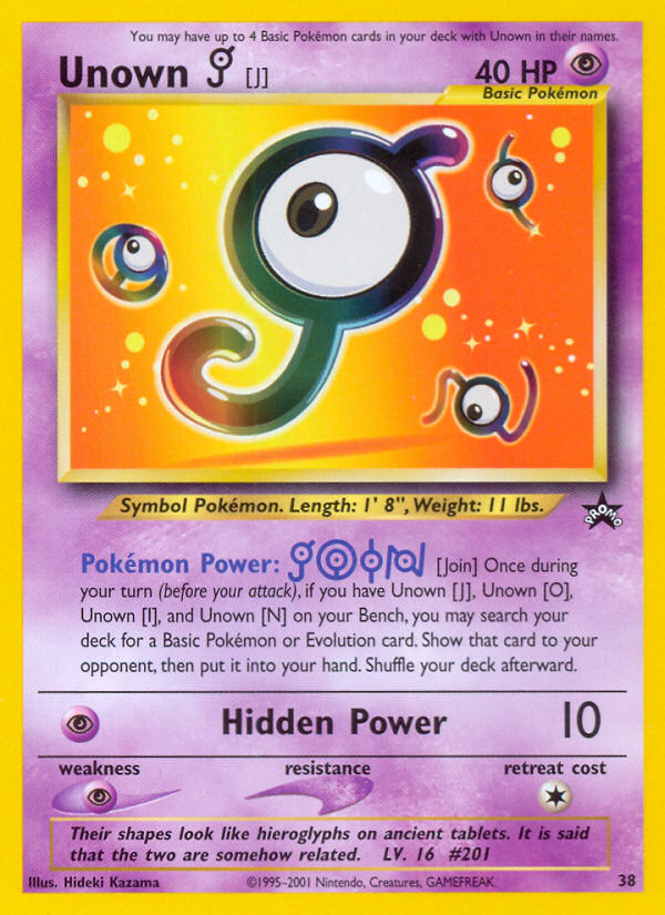 Unown [J] (38) [Wizards of the Coast: Black Star Promos] | Odin's Place