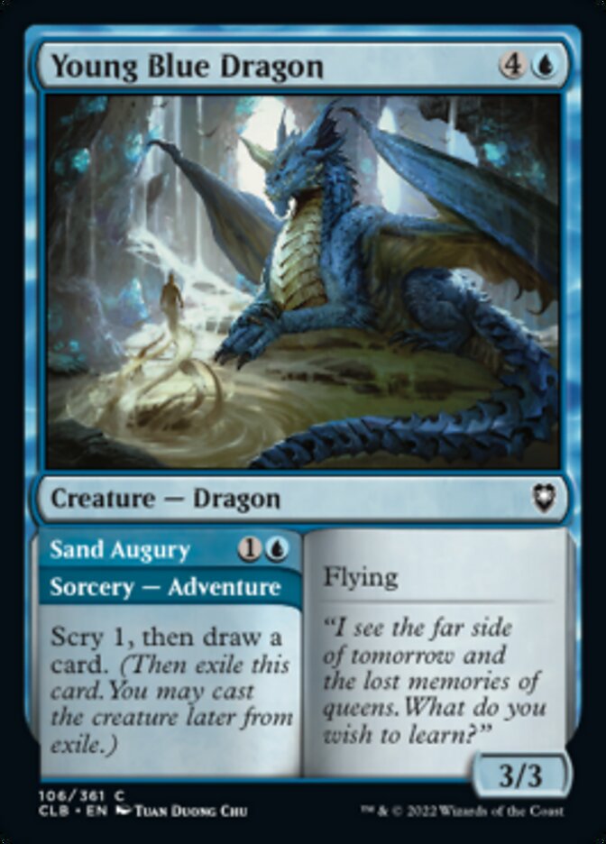 Young Blue Dragon // Sand Augury [Commander Legends: Battle for Baldur's Gate] | Odin's Place