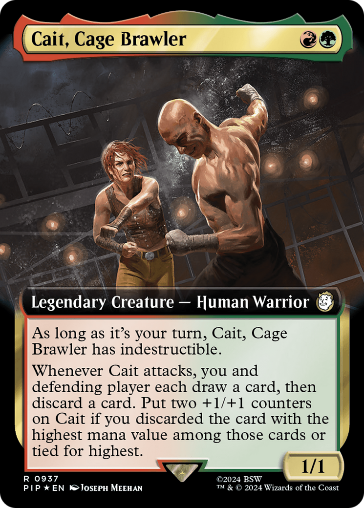 Cait, Cage Brawler (Extended Art) (Surge Foil) [Fallout] | Odin's Place