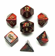Chessex Gemini 3 Poly Black Red/Gold Poly 7 Set | Odin's Place