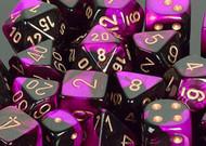 Chessex Gemini 4 Poly Black Purple/Gold Poly 7 Set | Odin's Place