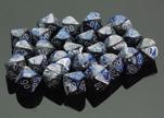 Chessex Gemini 12mm D6 Blue Silver/White 36 ct | Odin's Place