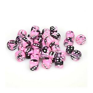 Chessex Gemini 2 12mm D6 Black Pink/White 36 ct | Odin's Place