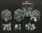 Chessex Gemini 5 12mm D6 Black Gray/Green 36 ct | Odin's Place