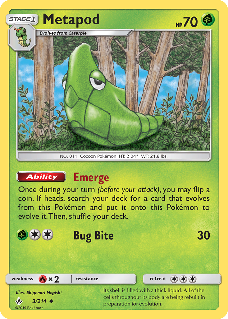 Metapod (3/214) [Sun & Moon: Unbroken Bonds] | Odin's Place