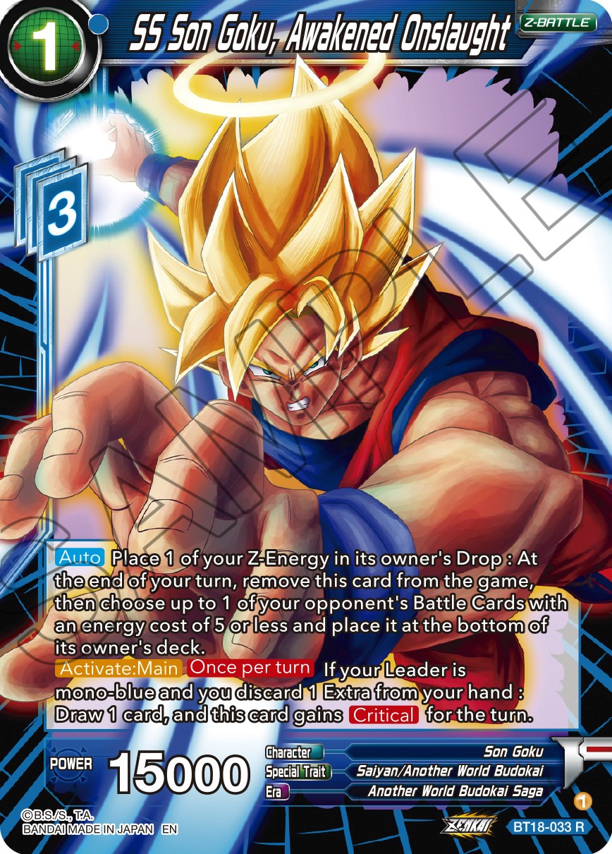 SS Son Goku, Awakened Onslaught (BT18-033) [Dawn of the Z-Legends] | Odin's Place