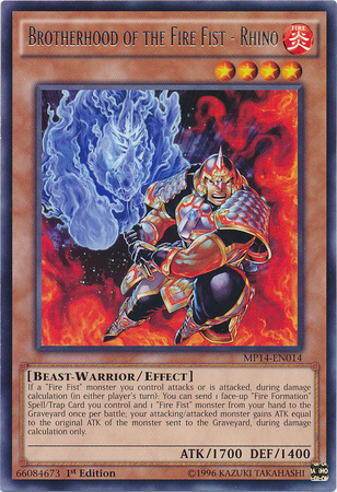 Brotherhood of the Fire Fist - Rhino [MP14-EN014] Rare | Odin's Place