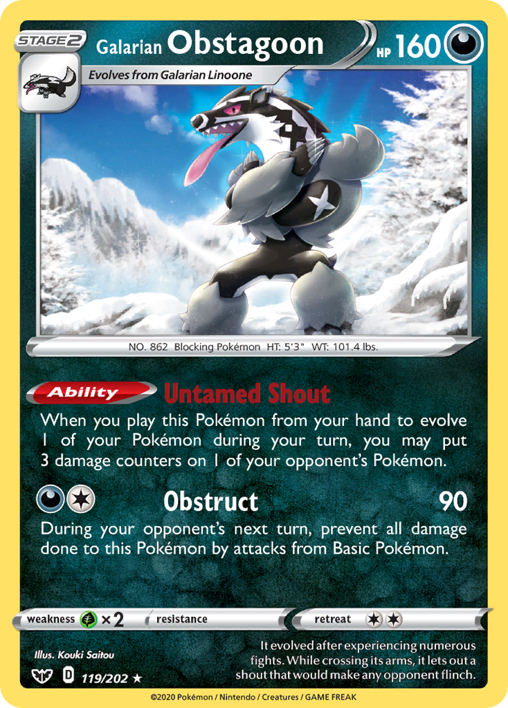 Galarian Obstagoon (119/202) [Sword & Shield: Base Set] | Odin's Place