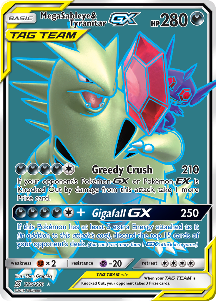 Mega Sableye & Tyranitar GX (225/236) [Sun & Moon: Unified Minds] | Odin's Place