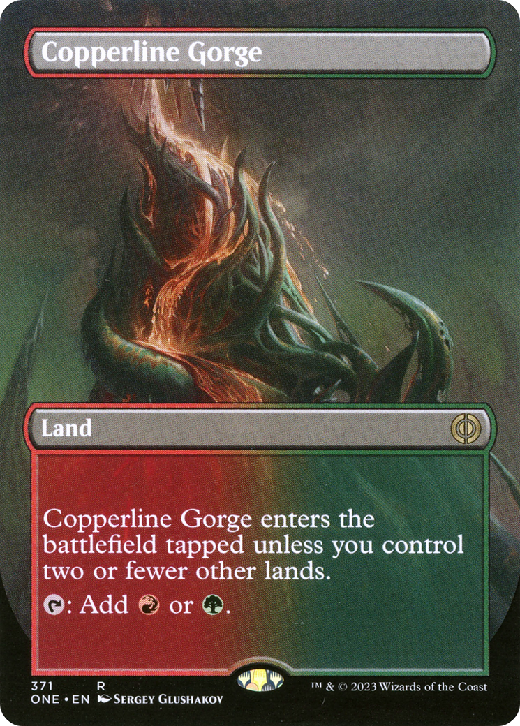 Copperline Gorge (Borderless Alternate Art) [Phyrexia: All Will Be One] | Odin's Place