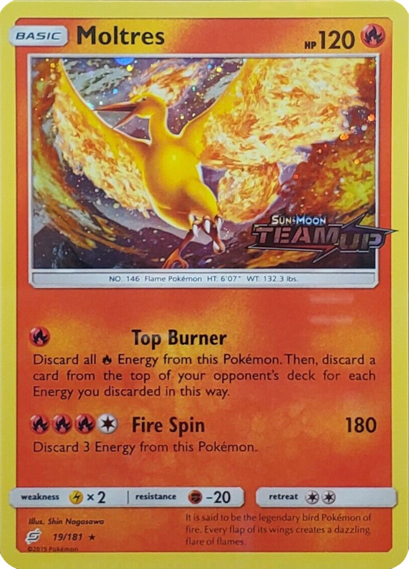 Moltres (19/181) (Stamped) [Sun & Moon: Team Up] | Odin's Place