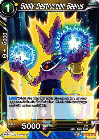 Godly Destruction Beerus (Starter Deck - Rising Broly) (SD8-10) [Destroyer Kings] | Odin's Place