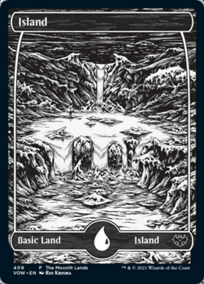 Island (The Moonlit Lands) (Foil Etched) [Innistrad: Crimson Vow Promos] | Odin's Place