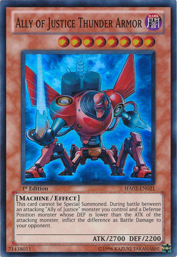 Ally of Justice Thunder Armor [HA02-EN021] Super Rare | Odin's Place